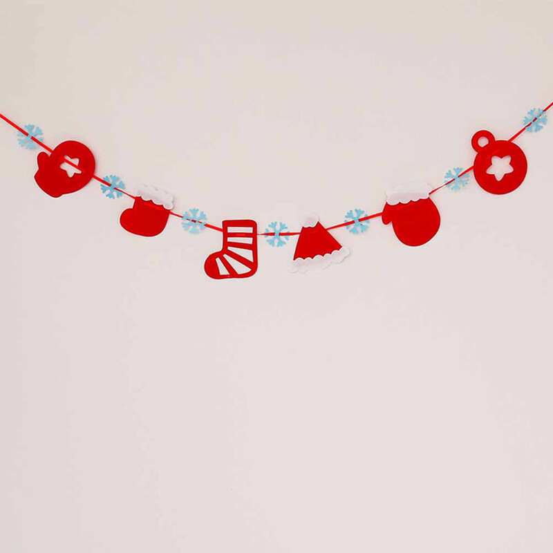 Linksmų Kalėdų reklaminė juosta Kalėdų šutvės girliandos ženklas su sniego senio elnio medžio kojinėmis Kalėdų vakarėlis