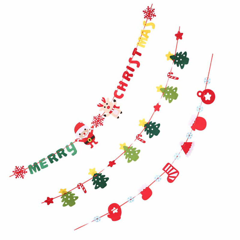 Linksmų Kalėdų reklaminė juosta Kalėdų šutvės girliandos ženklas su sniego senio elnio medžio kojinėmis Kalėdų vakarėlis