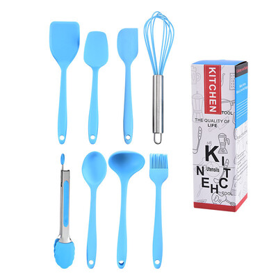 8vnt/komplektas Silikoninė kreminė mentele grandiklis šaukštas aliejaus šepetys karščiui atsparios mentelės lankstūs virtuvės reikmenys kepimui.