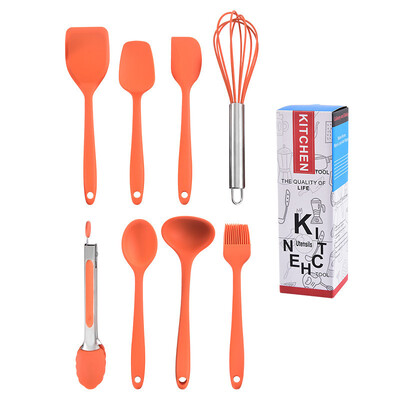 8vnt/komplektas Silikoninė kreminė mentele grandiklis šaukštas aliejaus šepetys karščiui atsparios mentelės lankstūs virtuvės reikmenys kepimui.