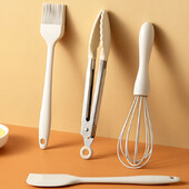 4vnt Maistinio kiaušinių plaktuvo mini maisto spaustukas silikoninis mini kepimo įrankis Mini kepimo grandiklis aliejaus teptukas virtuvės reikmenų gaminimo įrankių rinkinys