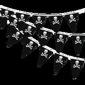 5 méteres kalóz témájú születésnapi parti dekoráció szalaghirdetés kalózkoponya zászlós zászlók Függő füzér Hallloween parti húzós zászló dísz