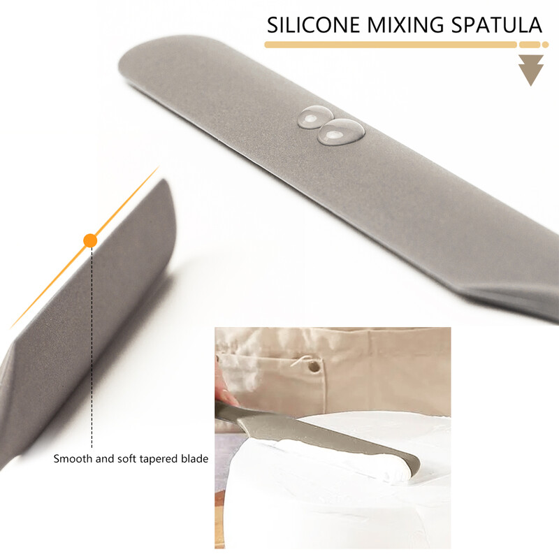 Silikona cepšanas trauks, karstumizturīgs bezšuvju lāpstiņa karotes izkliedētāja birstīte 6 gab. komplekts sajaukšanai, skrāpēšana.