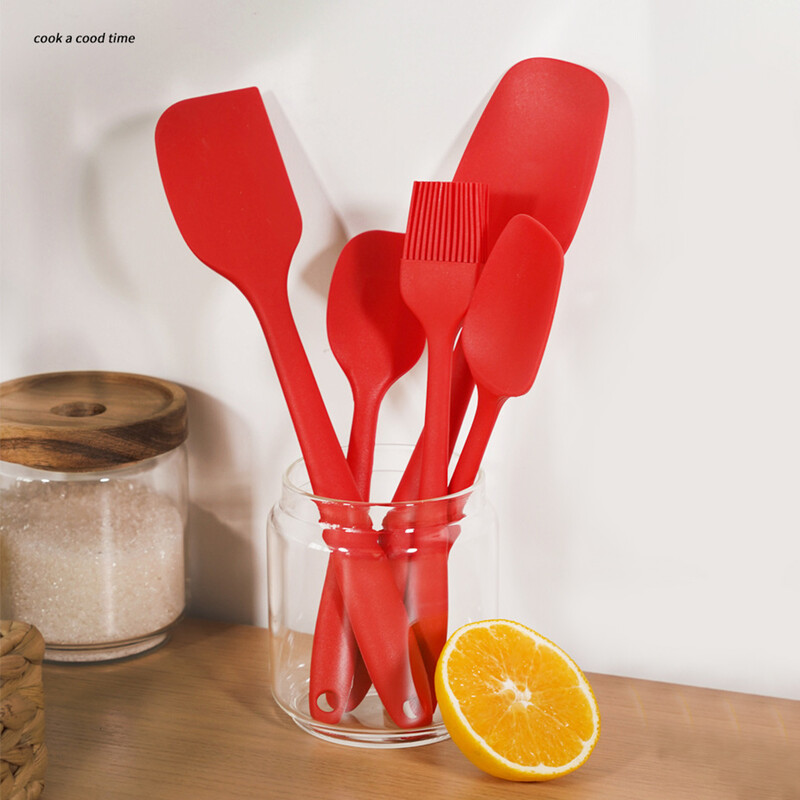 Silikoninis pyrago grandiklis, karščiui atsparus, nelimpantis tortų kremas, mentele virtuvės kepimo tešlos grandiklis Formos teptuku Kepimo priedai