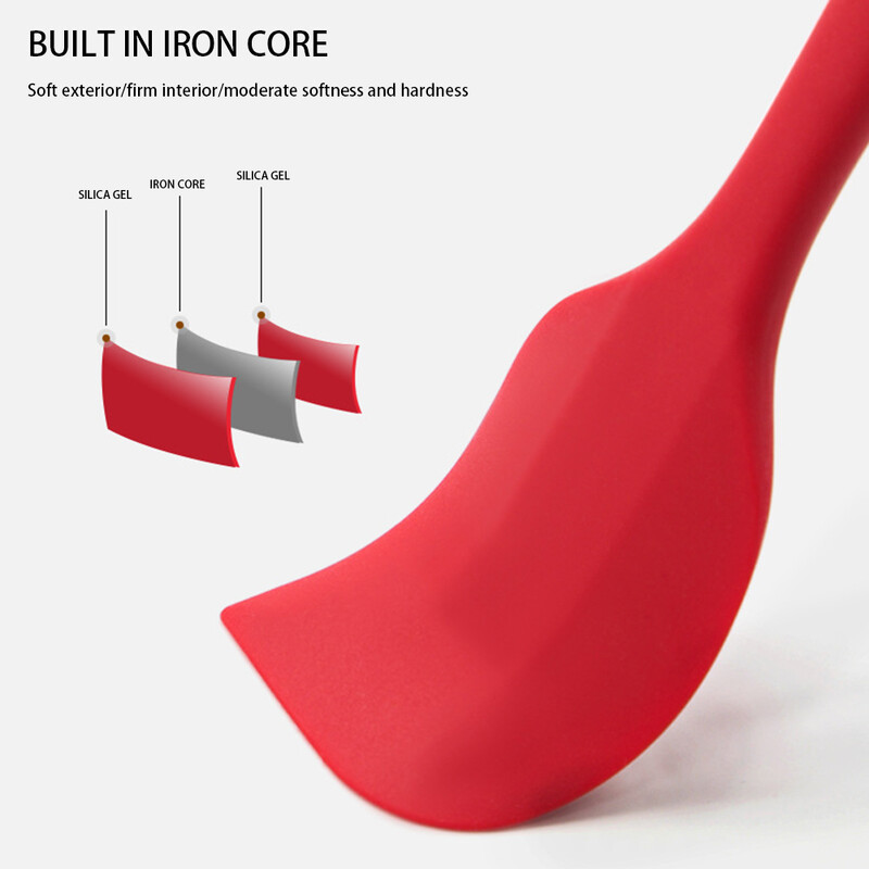 Silikoninis pyrago grandiklis, karščiui atsparus, nelimpantis tortų kremas, mentele virtuvės kepimo tešlos grandiklis Formos teptuku Kepimo priedai