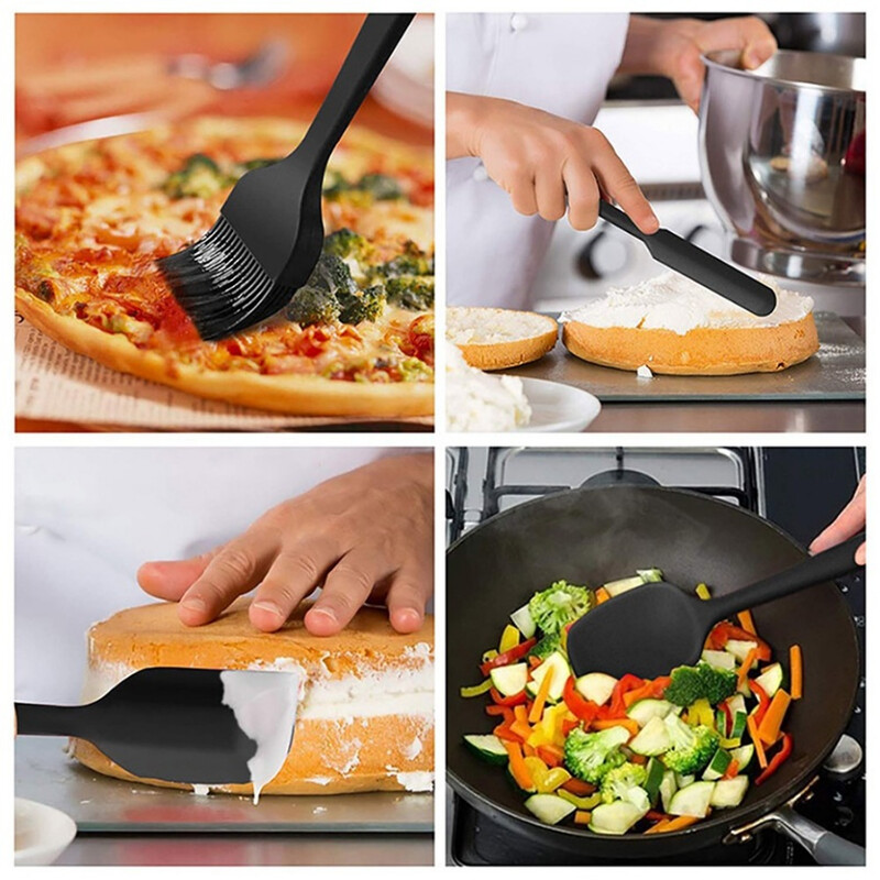 Pro-Grade silikoninių mentelių rinkinys Kepimo įrankiai Virtuvės reikmenys Duonos pyragų konditerijos gaminių gaminimas Maišymo grandiklis Besiūlis karščiui atsparus