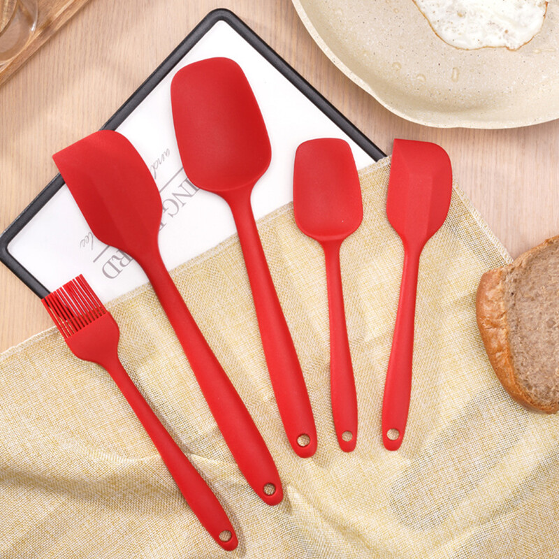 5 vnt. silikoninių mentelių aliejaus šepetėlių rinkinys Profesionalus praktiškas salotų maišymo strypas virtuvės priedai