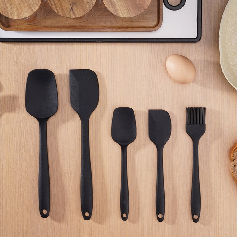 5 vnt. silikoninių mentelių aliejaus šepetėlių rinkinys Profesionalus praktiškas salotų maišymo strypas virtuvės priedai