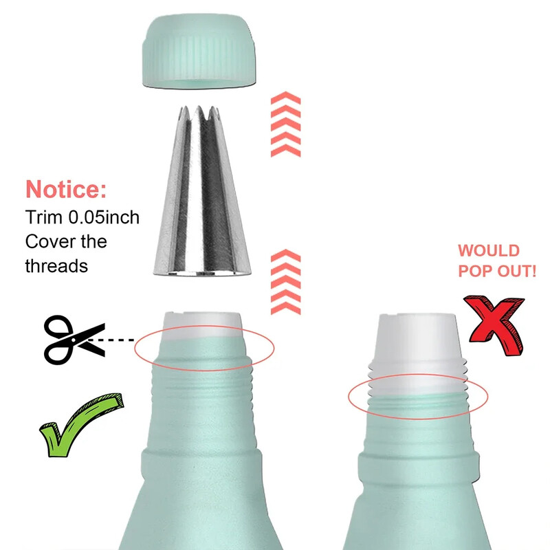 Buitinis kepimo įrankis, gremžtuko montuojamas burnos rinkinys, silikoninio pyrago kremo raštas, sklandus modeliavimo įrankis, 15 vnt.