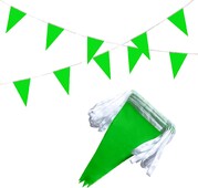 Tömör zöld zászlós zászlók Zászlók füzérek, barkácsolt sármány zászlók, buli díszek az ünnepélyes megnyitóra, gyerekek születésnapja, ünnepi események