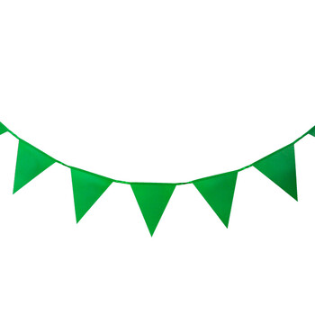 Συμπαγές πράσινο σημαία πανό Σημαίες String DIY Bunting Flags, Διακοσμήσεις πάρτι για τα εγκαίνια, γενέθλια παιδιών, γιορτές εκδηλώσεων