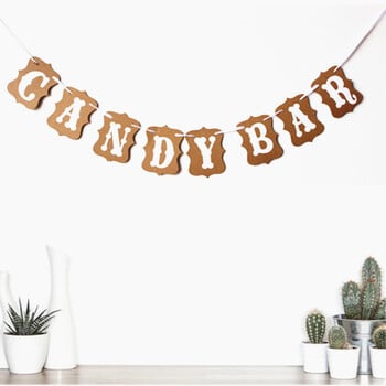 Candy Bar Party Banner Δεξίωση Γάμου Μπουφέ Διακόσμηση Φωτογραφίας Banner Prop