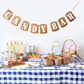 Candy Bar Party Banner Δεξίωση Γάμου Μπουφέ Διακόσμηση Φωτογραφίας Banner Prop