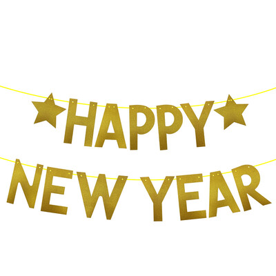 1Szett arany Boldog új évet 2025-ös szalaghirdetés újévi buli ünnepi sármány füzér évfordulója otthoni karácsonyi dekorációs kellékek