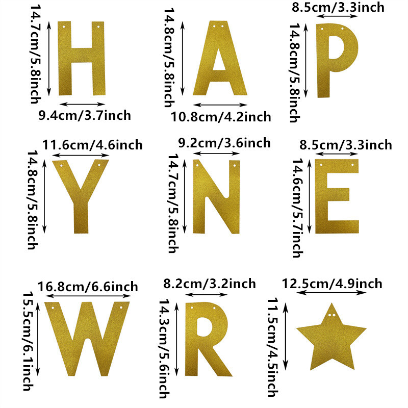 1Szett arany Boldog új évet 2025-ös szalaghirdetés újévi buli ünnepi sármány füzér évfordulója otthoni karácsonyi dekorációs kellékek