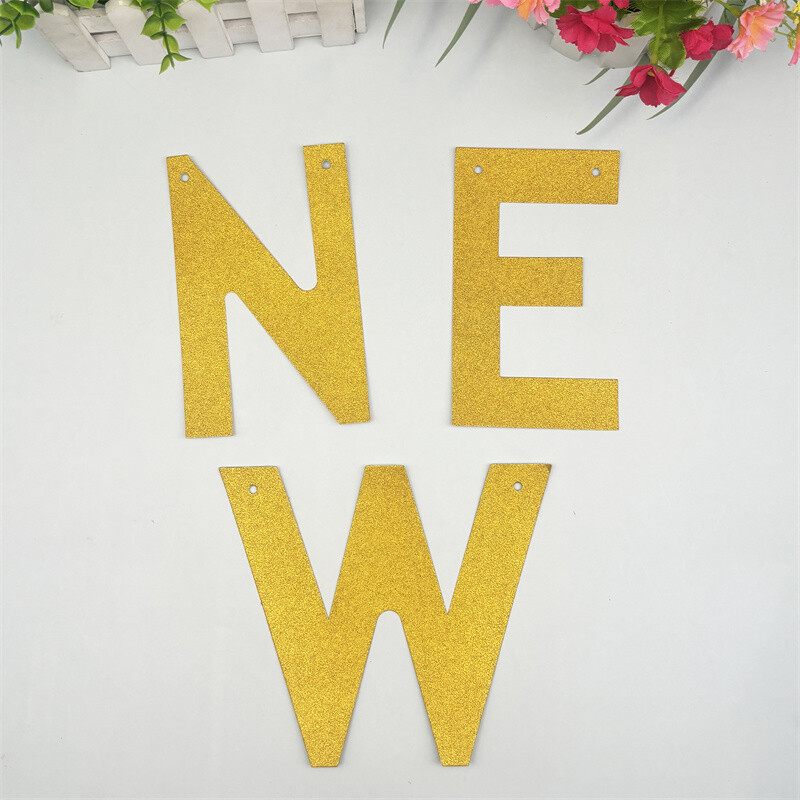 1Szett arany Boldog új évet 2025-ös szalaghirdetés újévi buli ünnepi sármány füzér évfordulója otthoni karácsonyi dekorációs kellékek