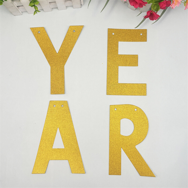1Szett arany Boldog új évet 2025-ös szalaghirdetés újévi buli ünnepi sármány füzér évfordulója otthoni karácsonyi dekorációs kellékek