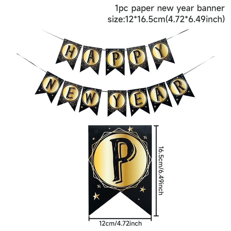 1 gb. Jaungada reklāmkarogs Dzimšanas dienas ballītes cirtas vītnes Mājas rotājumi 2025. gada papīra reklāmkaroga dekorēšana Laimīgu Jauno gadu piederumu reklāmkarogs