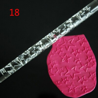 Új akril sodrófa dombornyomásos sütik tészta fondant torta impressziós sodrófa tészta görgős konyhai sütőeszközök