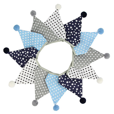 3,2 M Vintage virágos szövet sármány 12 zászlós zászló labdákkal Esküvői parti dekorációs szalaghirdetés otthoni babaváró karneváli füzér