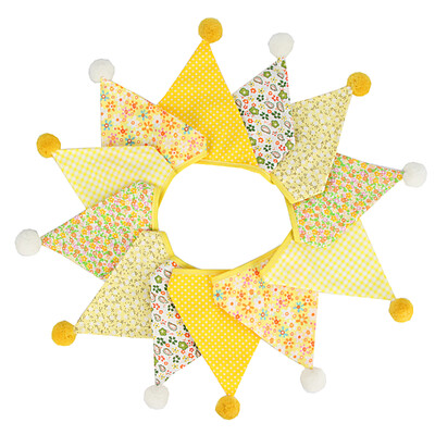 3,2 M Vintage virágos szövet sármány 12 zászlós zászló labdákkal Esküvői parti dekorációs szalaghirdetés otthoni babaváró karneváli füzér