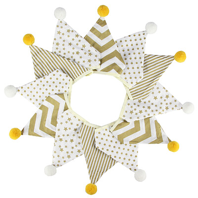 3,2 M Vintage virágos szövet sármány 12 zászlós zászló labdákkal Esküvői parti dekorációs szalaghirdetés otthoni babaváró karneváli füzér