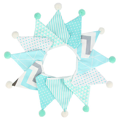 3,2 M Vintage virágos szövet sármány 12 zászlós zászló labdákkal Esküvői parti dekorációs szalaghirdetés otthoni babaváró karneváli füzér