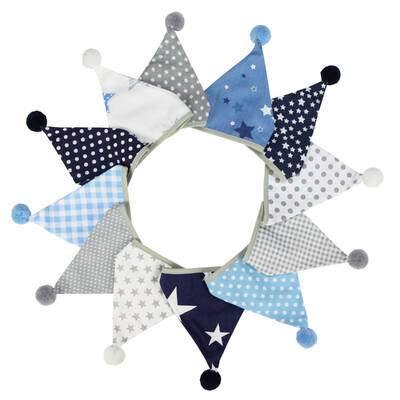 3,2 M Vintage virágos szövet sármány 12 zászlós zászló labdákkal Esküvői parti dekorációs szalaghirdetés otthoni babaváró karneváli füzér