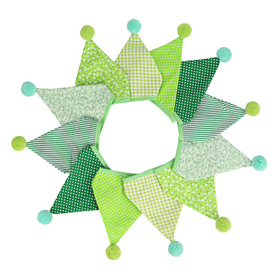 3,2 M Vintage virágos szövet sármány 12 zászlós zászló labdákkal Esküvői parti dekorációs szalaghirdetés otthoni babaváró karneváli füzér