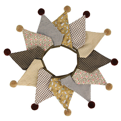 3,2 M Vintage virágos szövet sármány 12 zászlós zászló labdákkal Esküvői parti dekorációs szalaghirdetés otthoni babaváró karneváli füzér