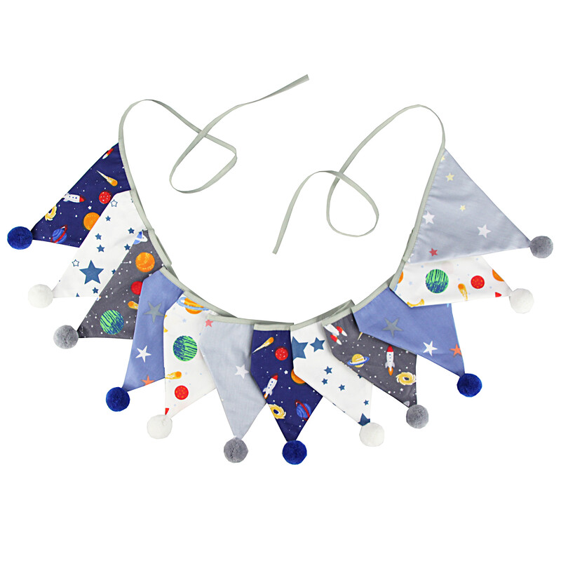 3,2 M Vintage virágos szövet sármány 12 zászlós zászló labdákkal Esküvői parti dekorációs szalaghirdetés otthoni babaváró karneváli füzér