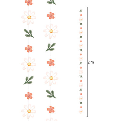 Rusztikus esküvői papír százszorszép levél virágfüzér virágszalag, akasztós eljegyzés, menyasszonyi zuhany cukorka teázó kerti dekoráció