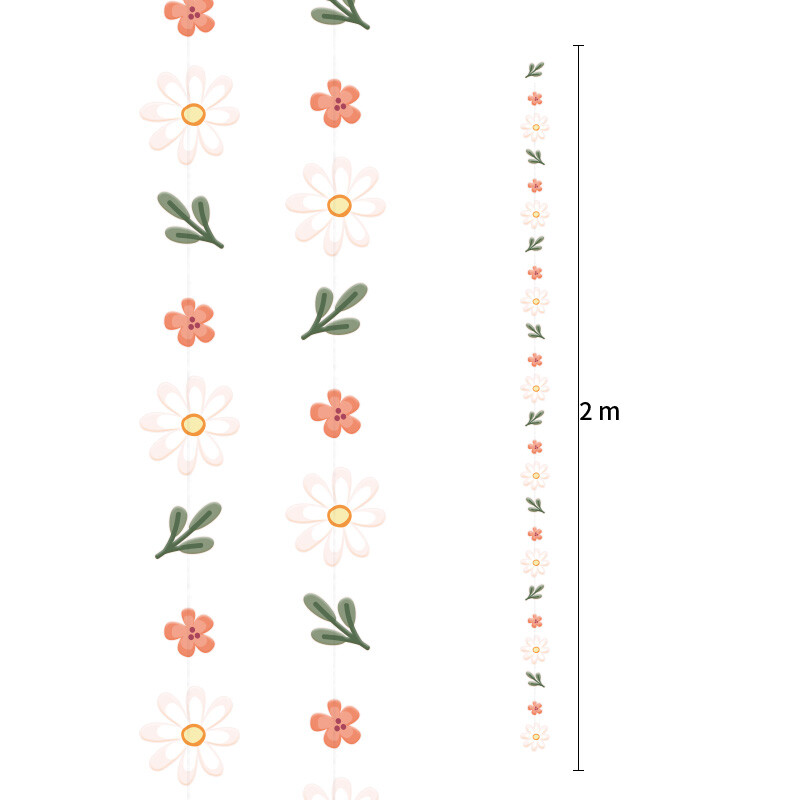 Rusztikus esküvői papír százszorszép levél virágfüzér virágszalag, akasztós eljegyzés, menyasszonyi zuhany cukorka teázó kerti dekoráció