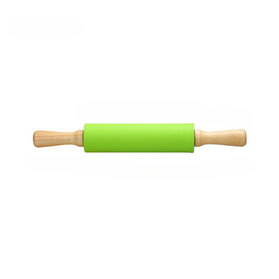 Zackoo 23-43cm nepridegantis silikoninis kočėlas medinės rankenos tešlos tešlos miltų volelis Pica makaronai virtuvės kepimo kepimo įrankis