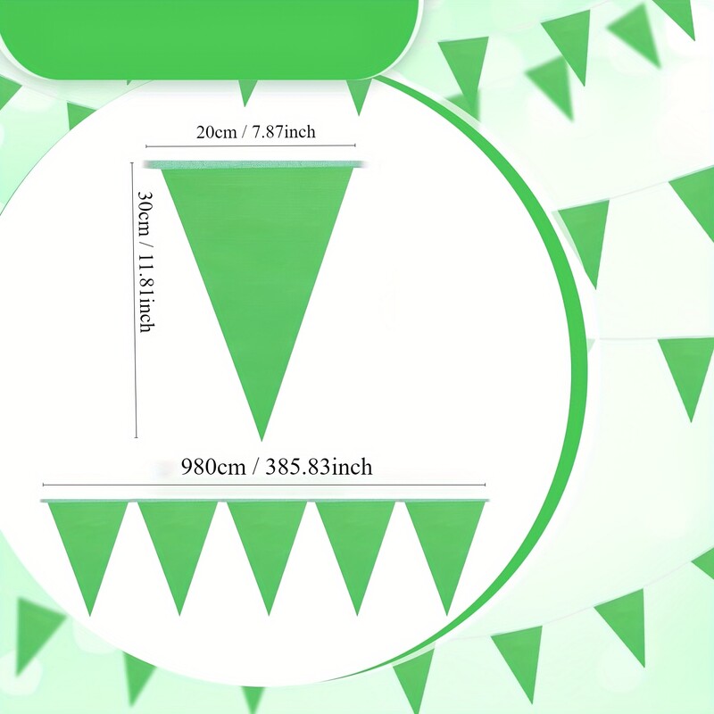 Zászló háromszög sármány füzér ünnepélyes megnyitó Mardi Gras Születésnapi Party Dekorációs Fesztivál Ünnep Szabadtéri (zöld)