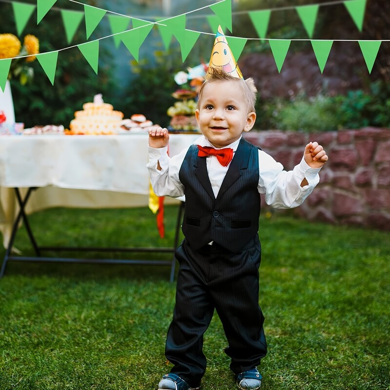 Zászló háromszög sármány füzér ünnepélyes megnyitó Mardi Gras Születésnapi Party Dekorációs Fesztivál Ünnep Szabadtéri (zöld)