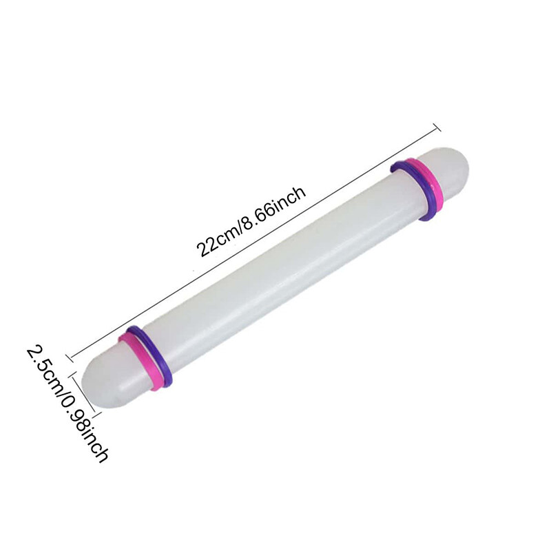 22 cm-es műanyag sodrófa konyhai süteménysütő eszköz PP tapadásmentes felületű pálcika körkörös háztartási cukros tésztahenger TMZ