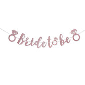 Rózsaarany csillogó menyasszony zászló lesz esküvői eljegyzési parti dekorációja Esküvői zuhanyozó parti sármány Lánybúcsú kellékei