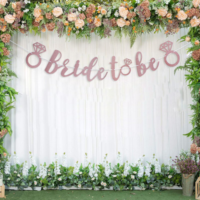 Rózsaarany csillogó menyasszony zászló lesz esküvői eljegyzési parti dekorációja Esküvői zuhanyozó parti sármány Lánybúcsú kellékei