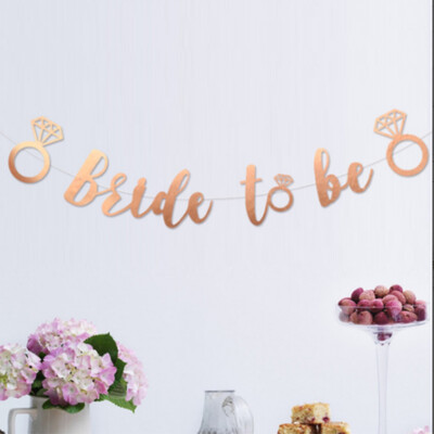 Rózsaarany csillogó menyasszony zászló lesz esküvői eljegyzési parti dekorációja Esküvői zuhanyozó parti sármány Lánybúcsú kellékei