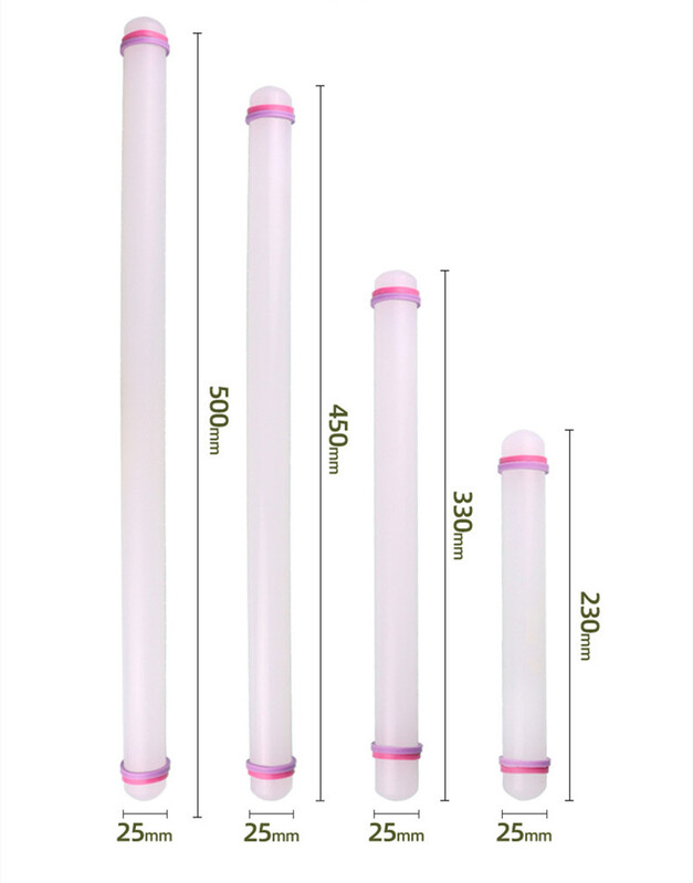 23/33/45/50 cm-es műanyag sodrófa konyhai süteménysütő eszköz PP tapadásmentes felületű pálcika körkörös háztartási cukros tészta sodrófa