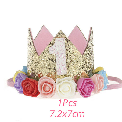 Baba születésnapi parti kalap hercegnő korona fejpánt 1 éves születésnapi dekorációk Babazuhany 1 1. 2. 3. születésnapi parti kellékek
