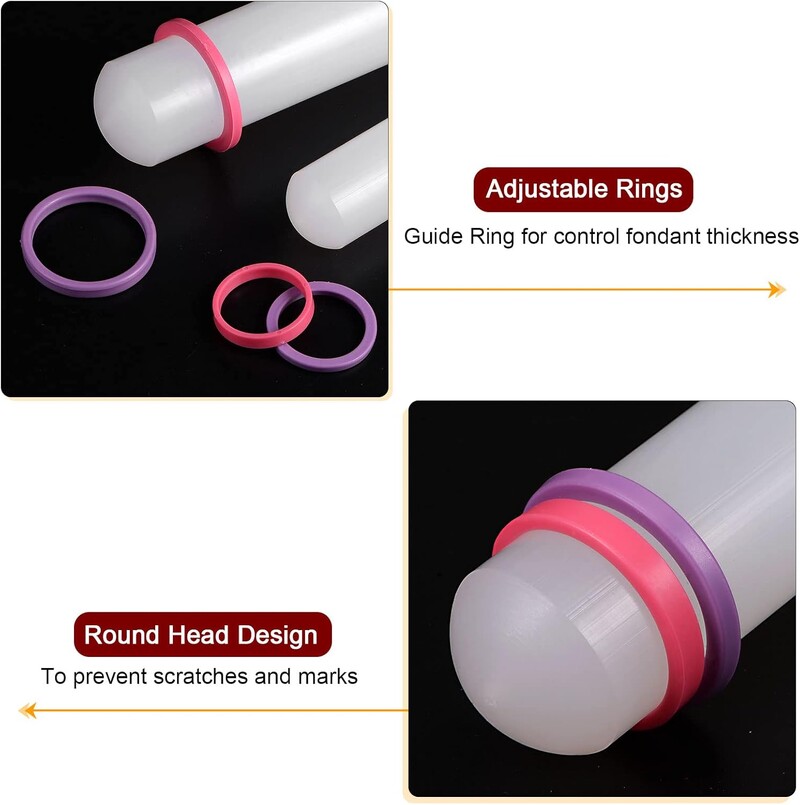 Műanyag sodrófa gumigyűrűs otthoni sodrófa Barkácsolás süteménysütő eszköz