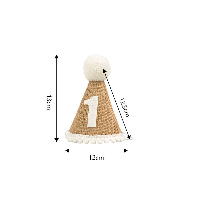 Zsákvászon sapka baba első születésnapi partiján len filc sapka 1. 2. 3. éves gyerekek baba zuhany sapka születésnapi fejpánt dekoráció