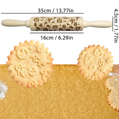 Dombornyomott sodrófa karácsonyra, rénszarvas virágmintával gravírozott görgős tésztával karácsonyi dekoráció sütihez keksz tortához