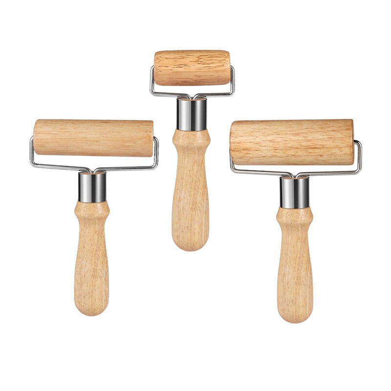 Kis sodrófa konyhai szerszám T alakú fából készült tészta kézi hengerrel, tartós pizza