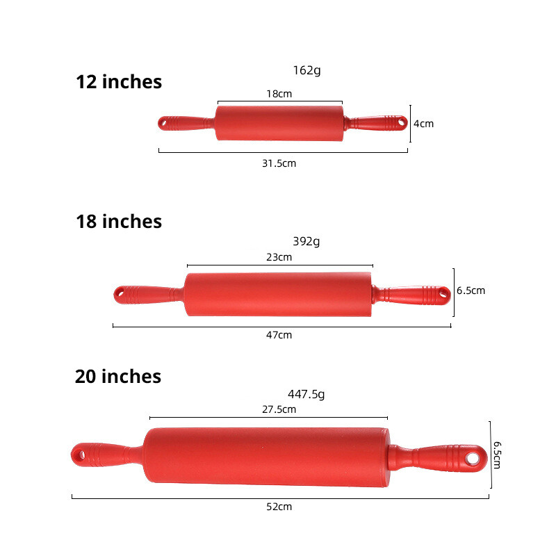 Silikoninis didelis kočėlinis volelis, nelipnus buitinis kočėlas virtuvės „pasidaryk pats“ kepimo įrankis