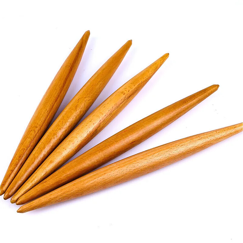 Cukrászda Fondant torta tésztahenger tésztagombóc bőrkészítő fa sodrófa dupla hegyű tapadásmentes főzőeszköz tésztahenger