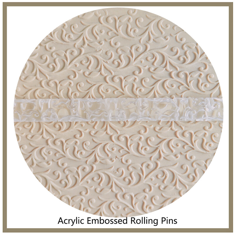 Dombornyomott sodrófa polimer agyag akril henger, konyhai kiegészítők, fondant cukor Craft, tortadíszítő eszközök örvényminta