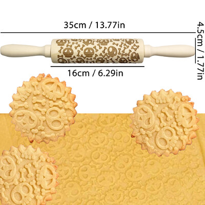 Halloween sodrófa sütőtök koponya szellemmel, fából készült dombornyomott 3D sütiforma lézergravírozott barkácssütőeszközök tésztahengerrel